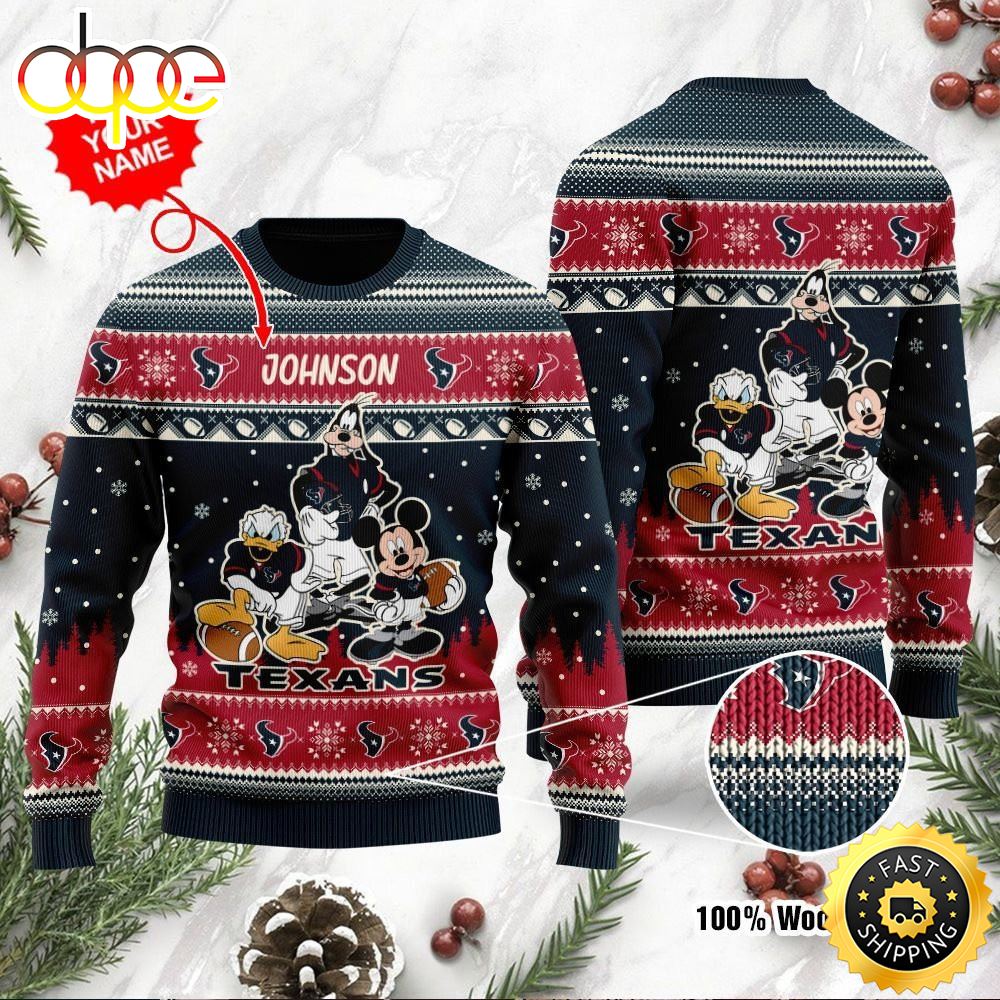 Houston Texans Disney Donald Duck Mickey Mouse Goofy Personalized Ugly Christmas Sweater Perfect Holiday Gift Bbh6fp.jpg