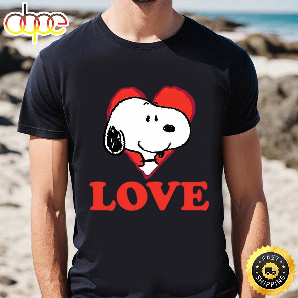 I Love Snoopy Valentine Merch Holiday Valentine’s Day Gifts Shirt...