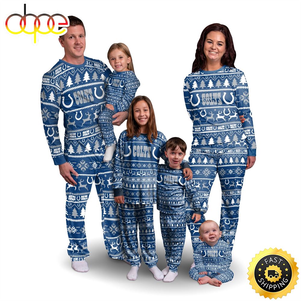 Indianapolis Colts NFL Patterns Essentials Christmas Holiday Family Matching Pajama Sets Zflzsu.jpg