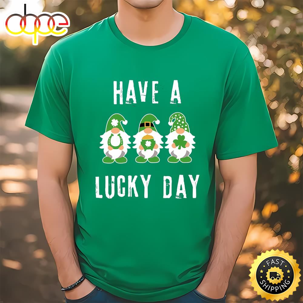 Irish Gnomes Have A Lucky Day St Patricks Day T Shirt T Shirt