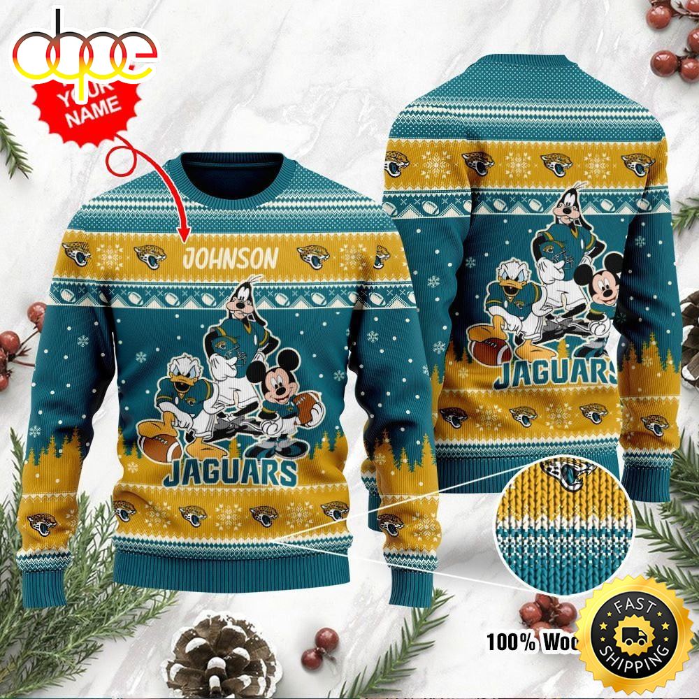 Jacksonville Jaguars Disney Donald Duck Mickey Mouse Goofy Personalized Ugly Christmas Sweater Perfect Holiday Gift Bronxu.jpg