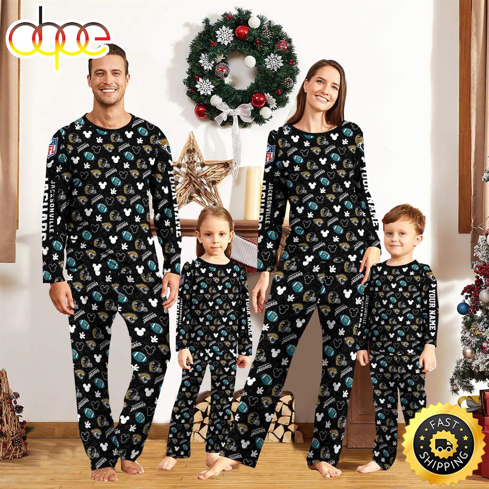 Jacksonville Jaguars NFL And Mickey Mouse Pajamas Custom Your Name