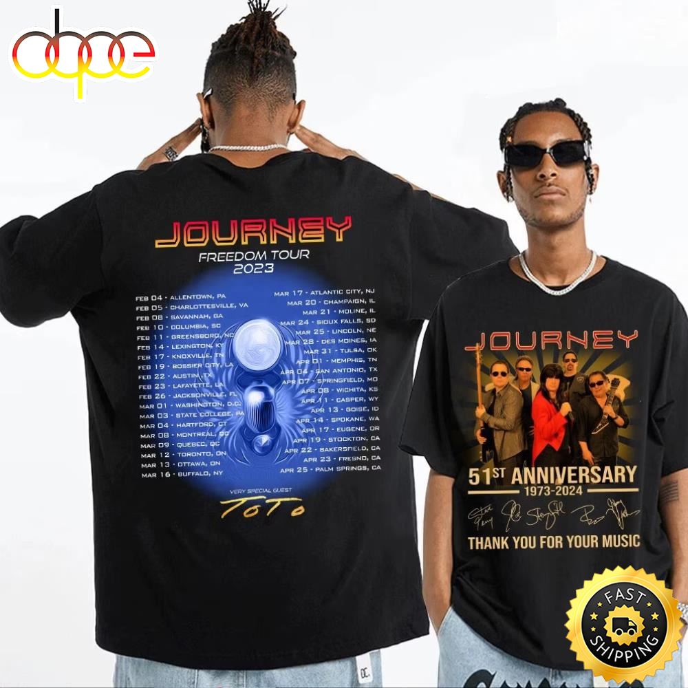Journey 50th Anniversary Tour Shirt, Freedom Tour 2024