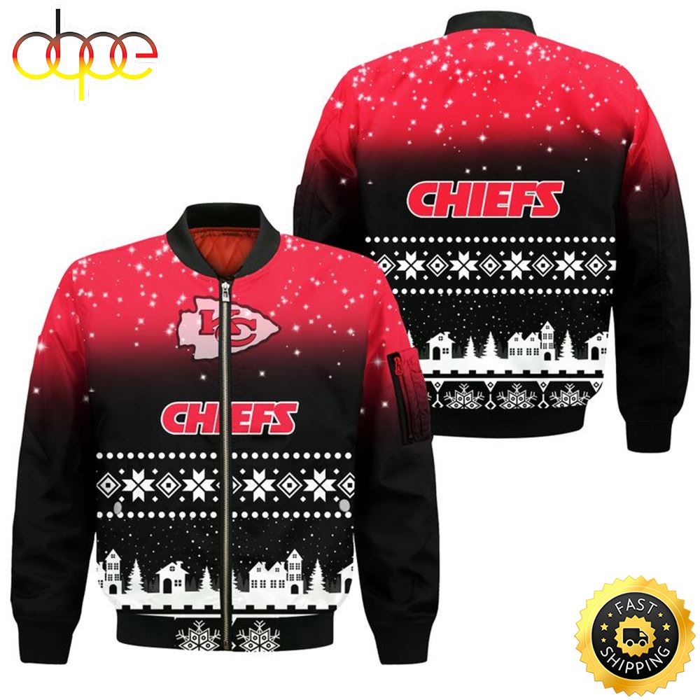 Kansas City Chiefs Christmas Pattern Bomber Jackets Cool