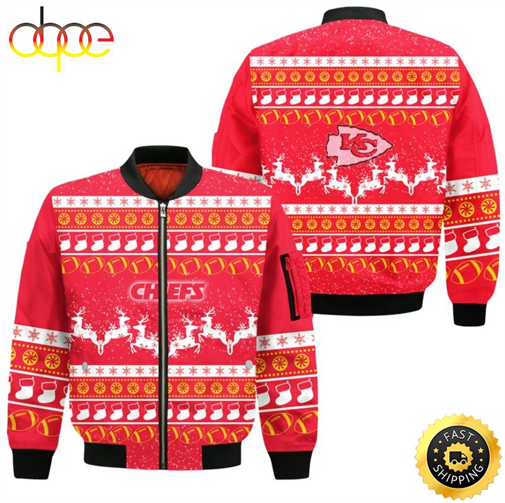 Kansas City Chiefs Christmas Pattern Bomber Jackets Gift