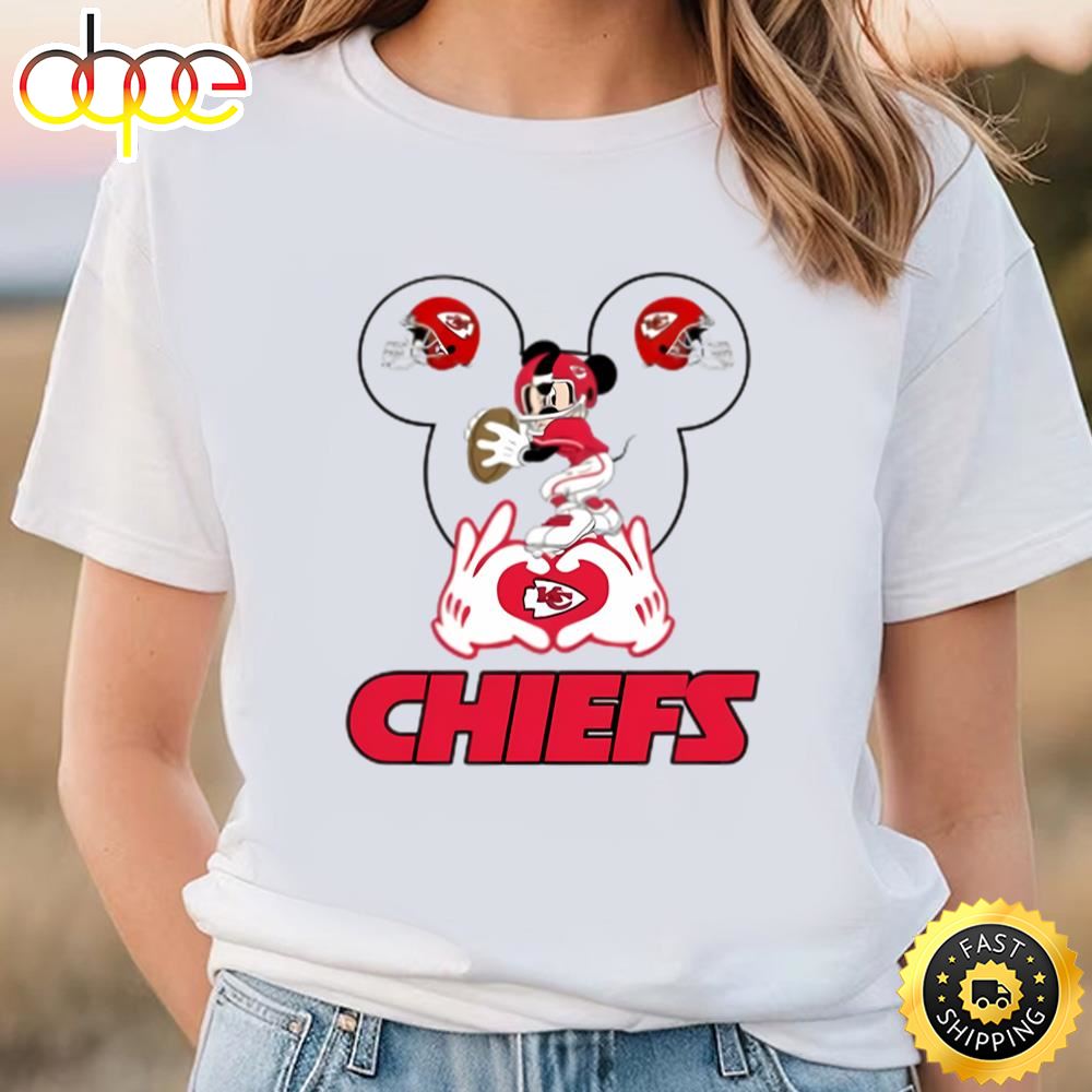 Kansas City Chiefs Football Mickey Mouse T Shirt, Valentines Day...