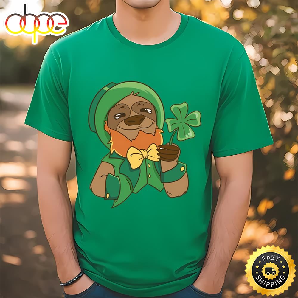 Leprechaun Sloth Cute St Patrick’s Day Animal Graphic Shirt Tee