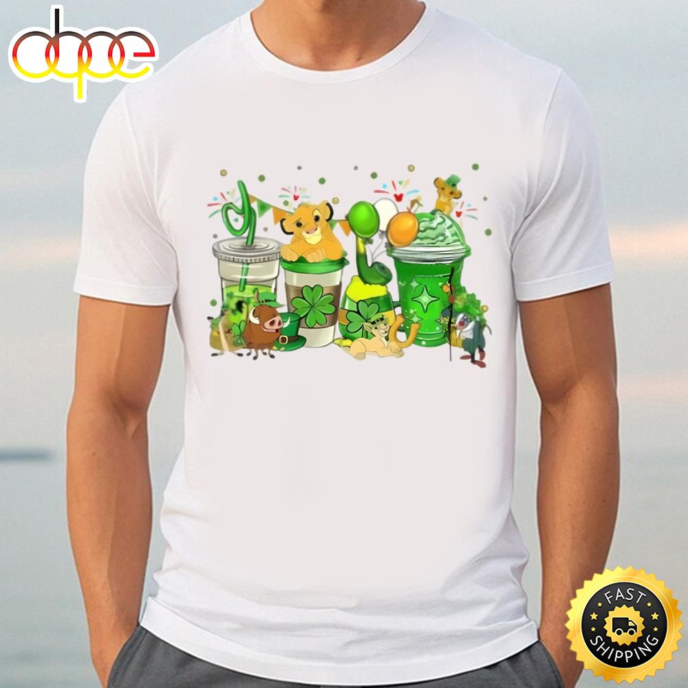 Lion King St Patrick’s Day Coffee Cup Lucky Coffee Latte Shirt Tshirt