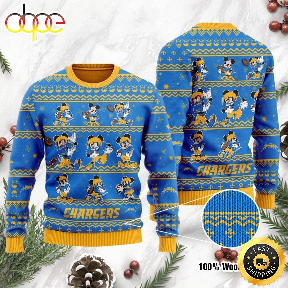 Los Angeles Chargers Mickey Mouse Holiday Party Ugly Christmas Sweater Perfect Holiday Gift Ywaobj.jpg