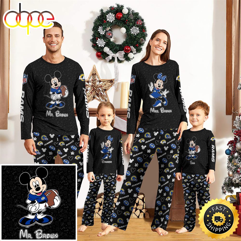 Los Angeles Rams Sport And Disney Uniform Pajamas Mickey Mouse NFL Gifts For Kids Pajamas U75jbj.jpg