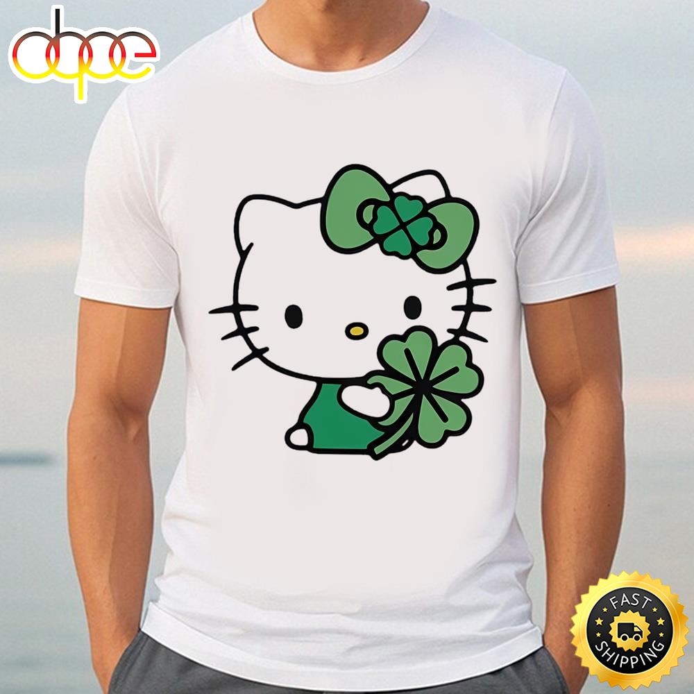 Lucky Hello Kitty Mens St Patricks Day Shirt Tshirt
