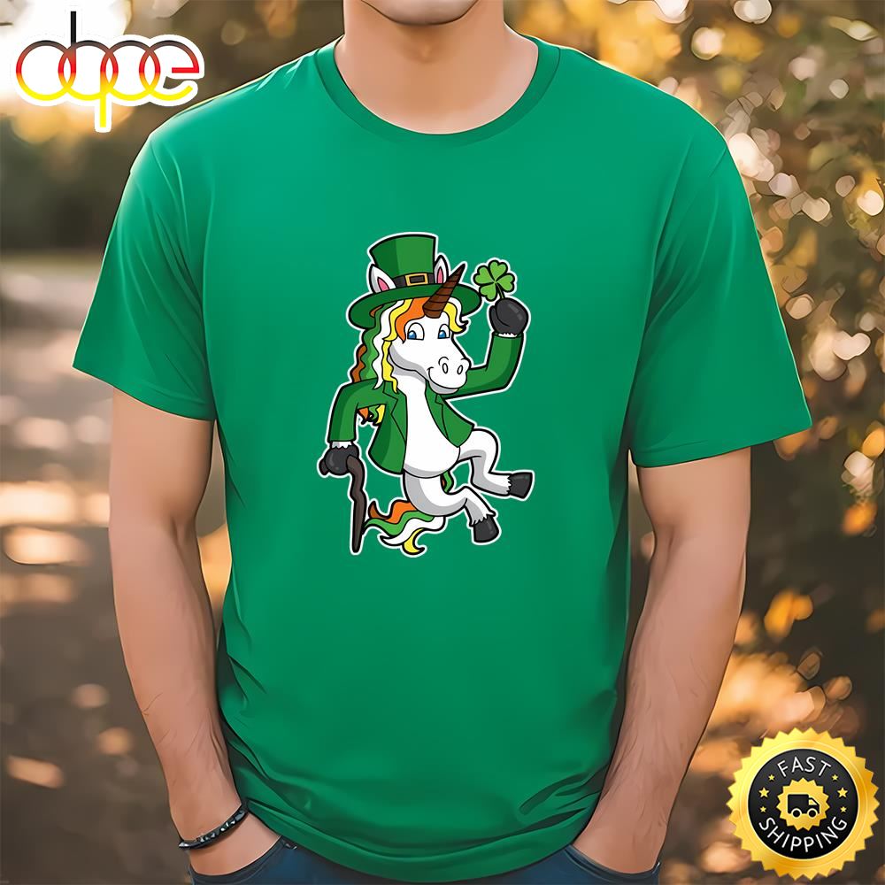 Lucky Irish Unicorn Leprechaun St Patrick’s Day Heel Click T Shirt Tshirt