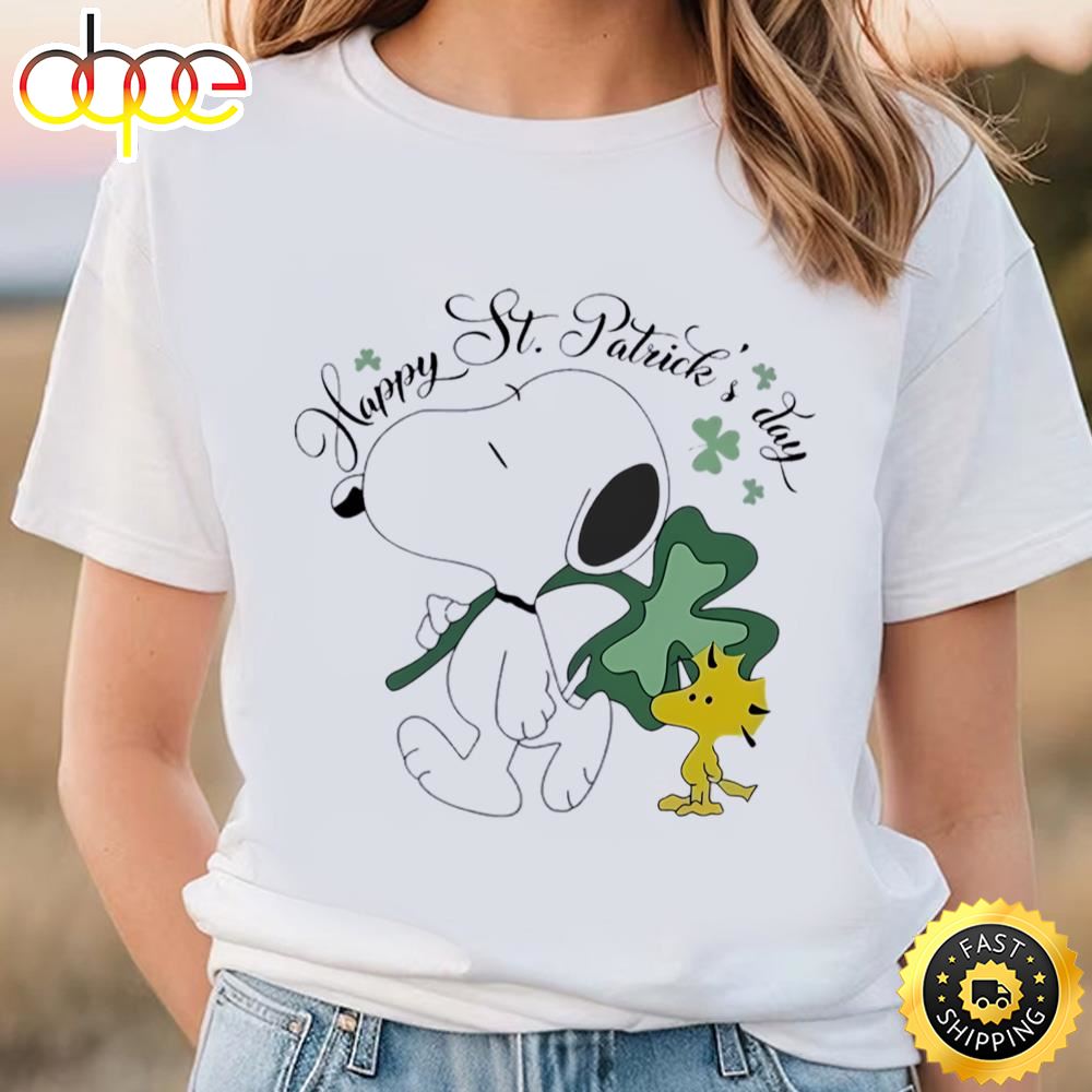 Lucky Snoopy And Woodstock Happy St Patrick’s Day Shirt Tee
