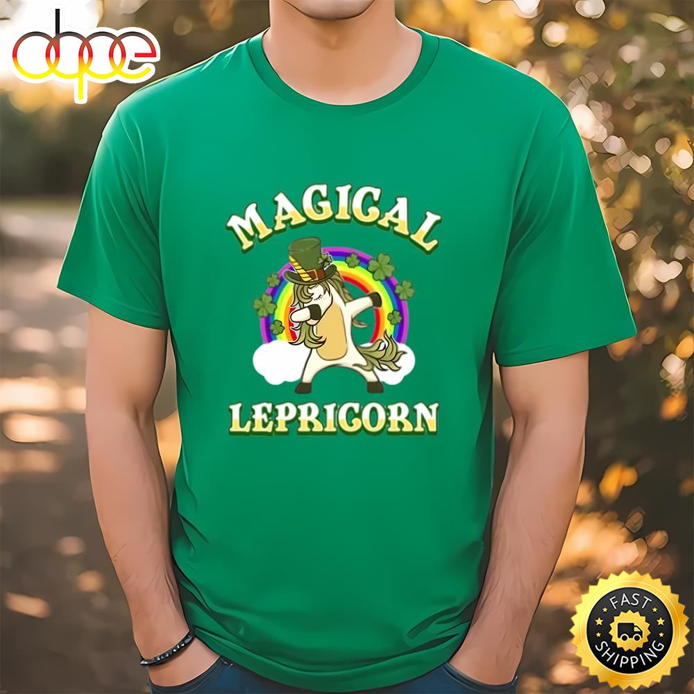 Magical Lepricorn Dabbing For St Patrick’s Day T Shirt Tee