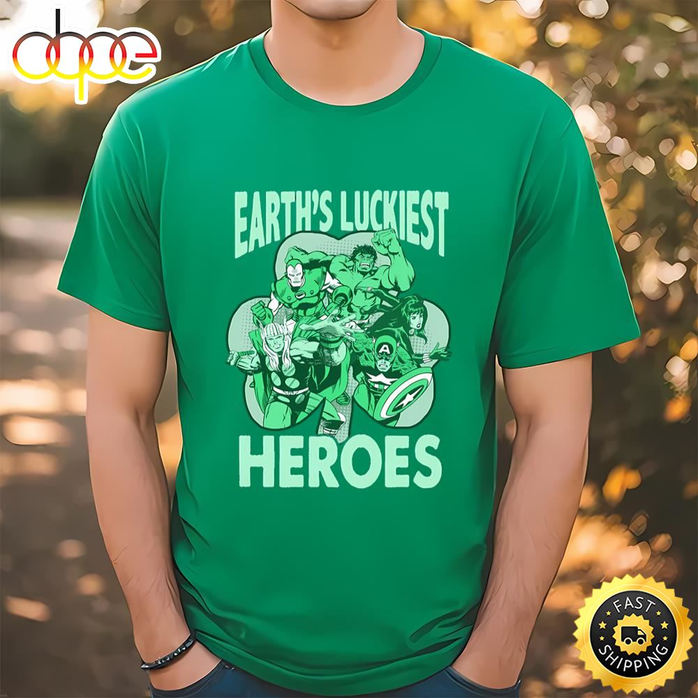 Marvel Avengers St. Patrick’s Day Earths Luckiest Heroes Tshirt