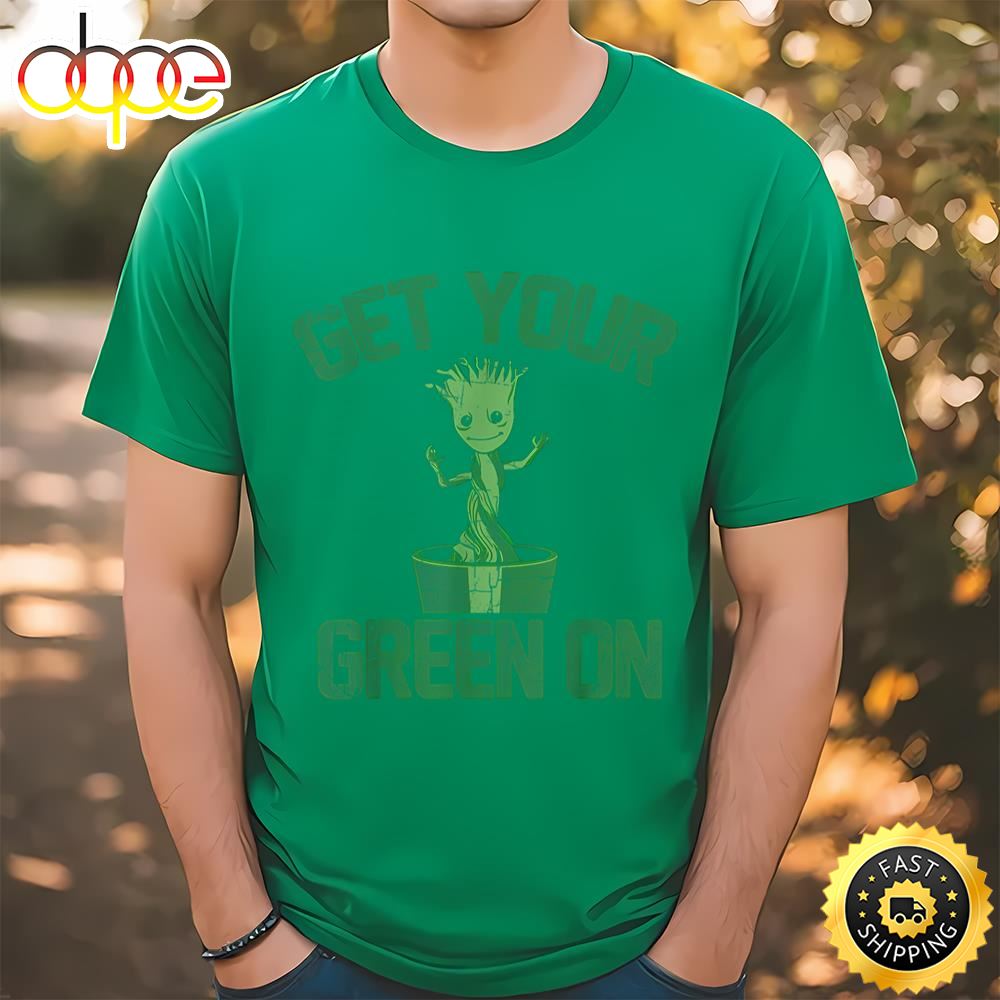 Marvel Guardians Groot Green On St. Patrick’s T Shirt Tee