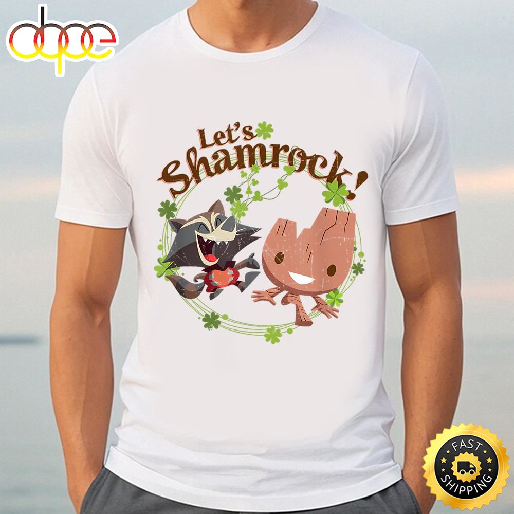 Marvel Rocket And Groot Let S Shamrock Cute St. Patrick S Day T Shirt Apmymo.jpg