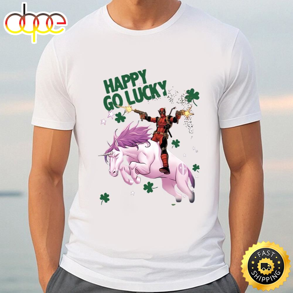 Marvel St. Patrick’s Day Deadpool Happy Go Lucky T Shirt Tee
