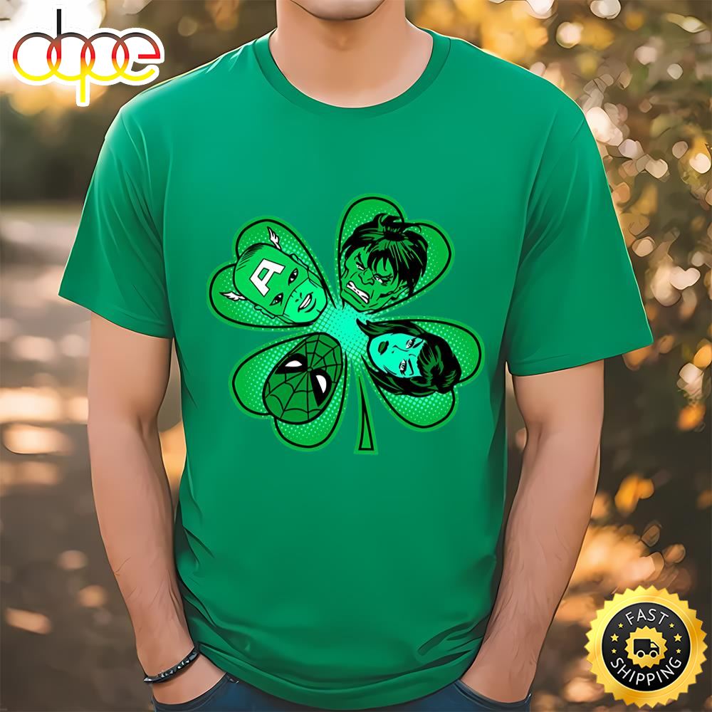 Marvel St. Patrick’s Day Hero Four Leaf Clover T Shirt Tshirt