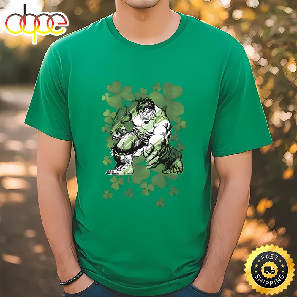 Marvel St. Patrick’s Day Hulk Clover Field T Shirt T Shirt