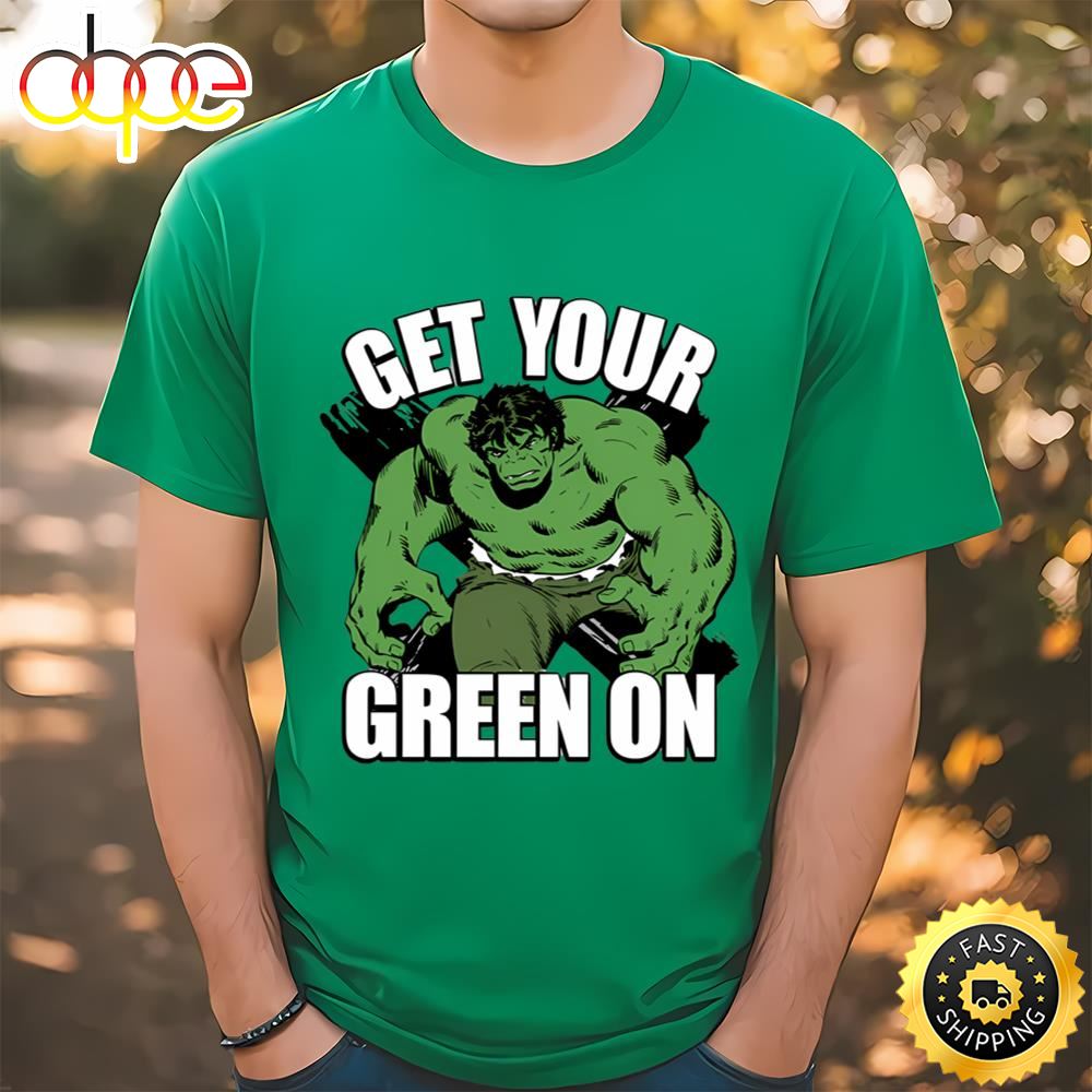 Marvel St. Patrick’s Day Hulk Green On T Shirt Tee