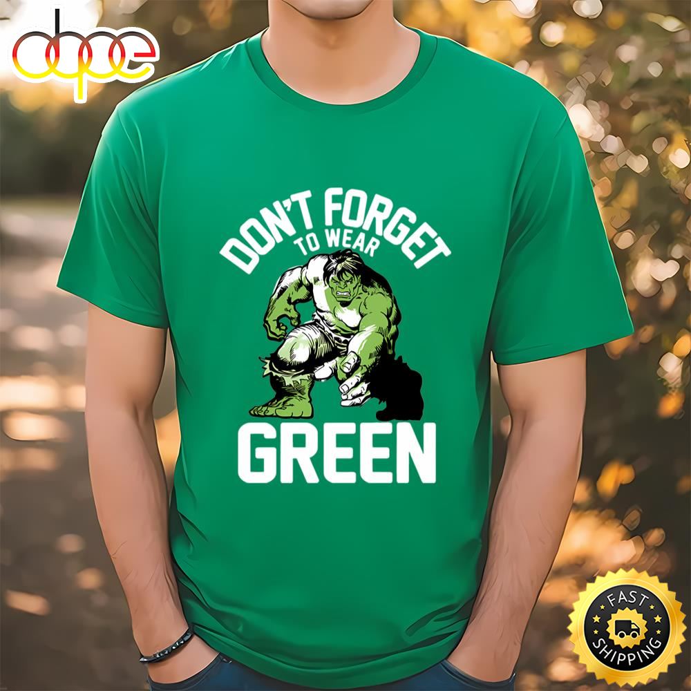 Marvel St. Patrick’s Day Hulk Wears Green T Shirt Tshirt