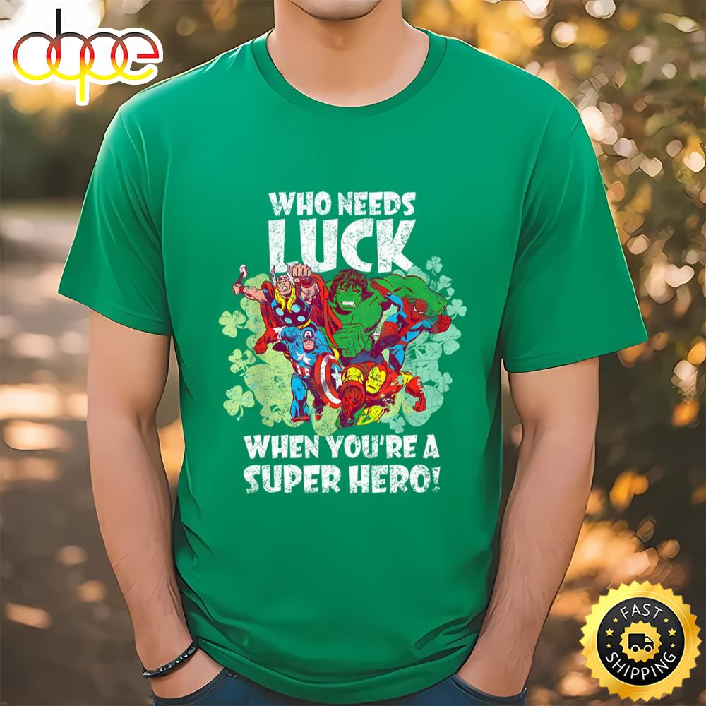 Marvel Super Hero Luck St. Patrick’s Day Shamrock T Shirt Tshirt