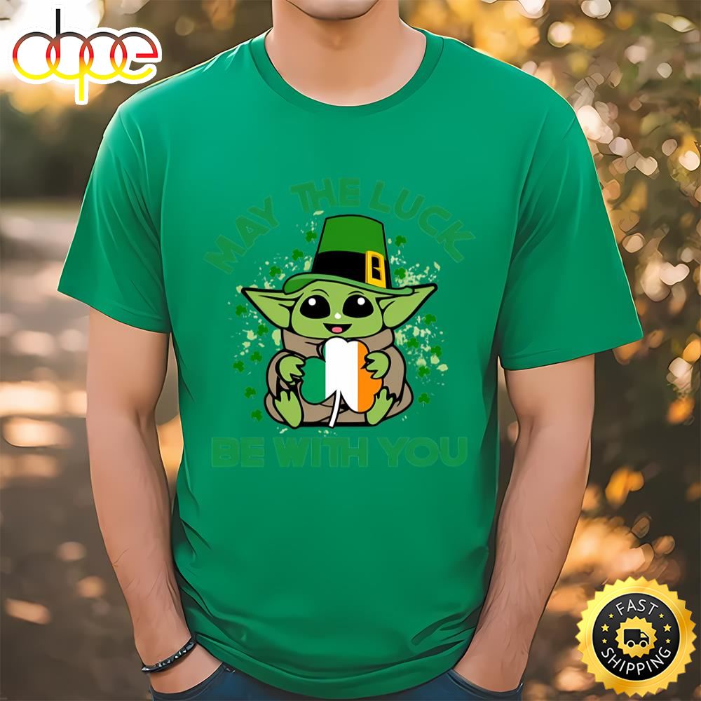 May The Luck Be With You St Patricks Day Shirt, St Patricks Yoda Shirt Tee