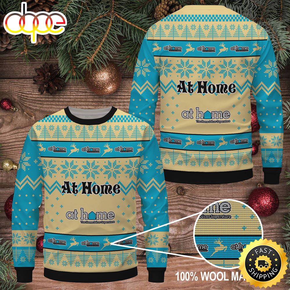 Merry Christmas 2023 At Home Ugly Sweater