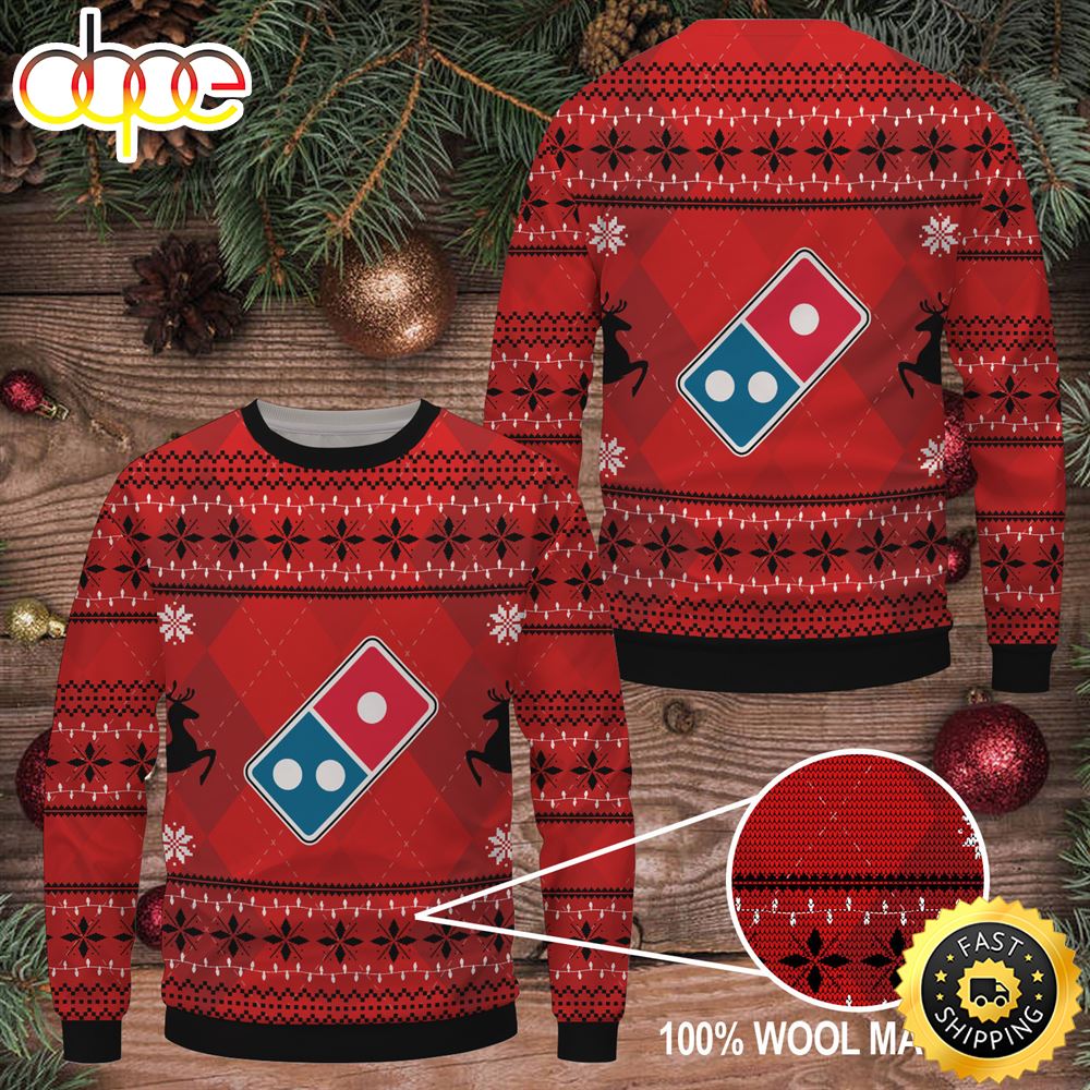 Merry Christmas 2023 Domino's Pizza Ugly Sweater