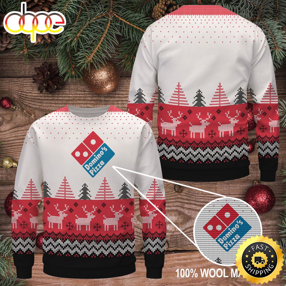 Merry Christmas 2023 Domino's Pizza Wool Sweater Christmas