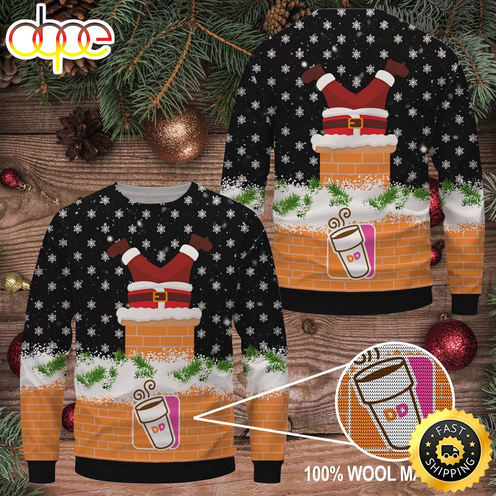 Merry Christmas 2023 Dunkin' Donut Wool Sweater Christmas