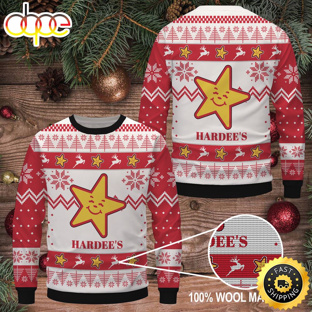 Merry Christmas 2023 Hardee's Ugly Sweater