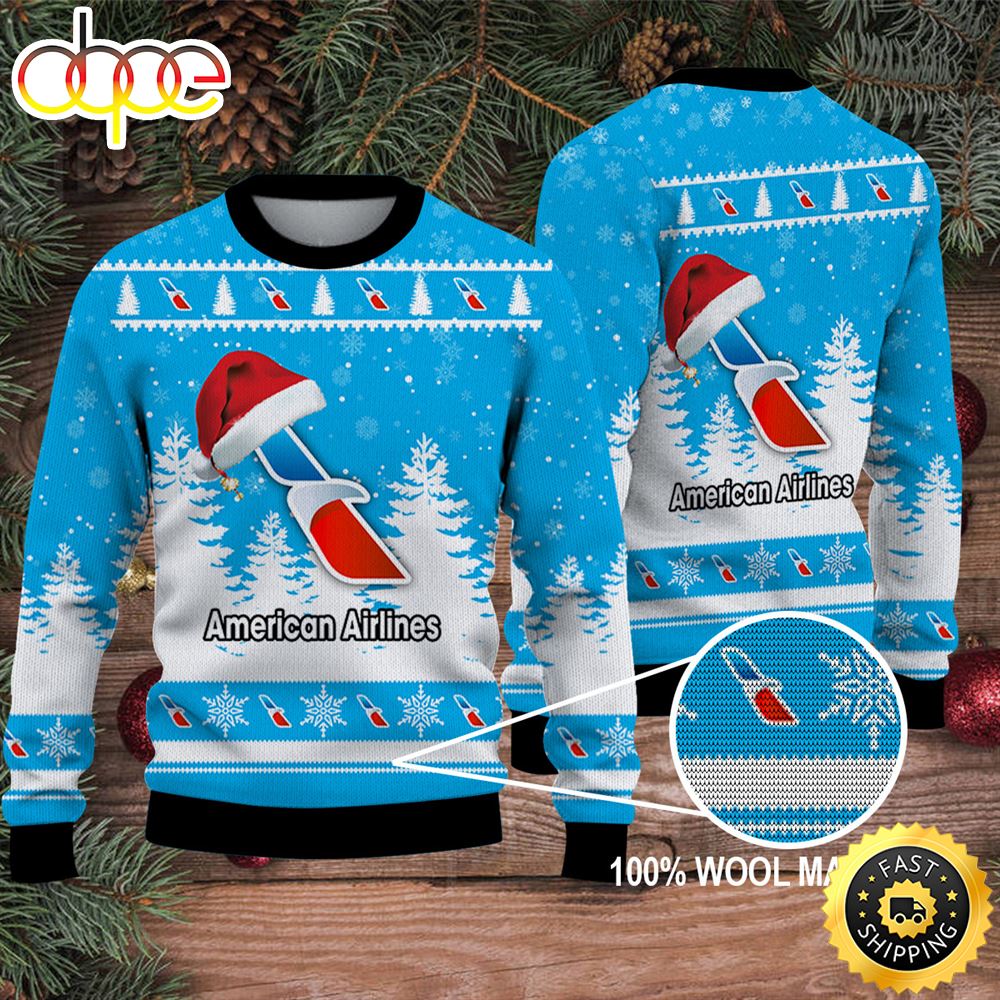Merry Christmas 2023 Ugly Sweater American Airlines