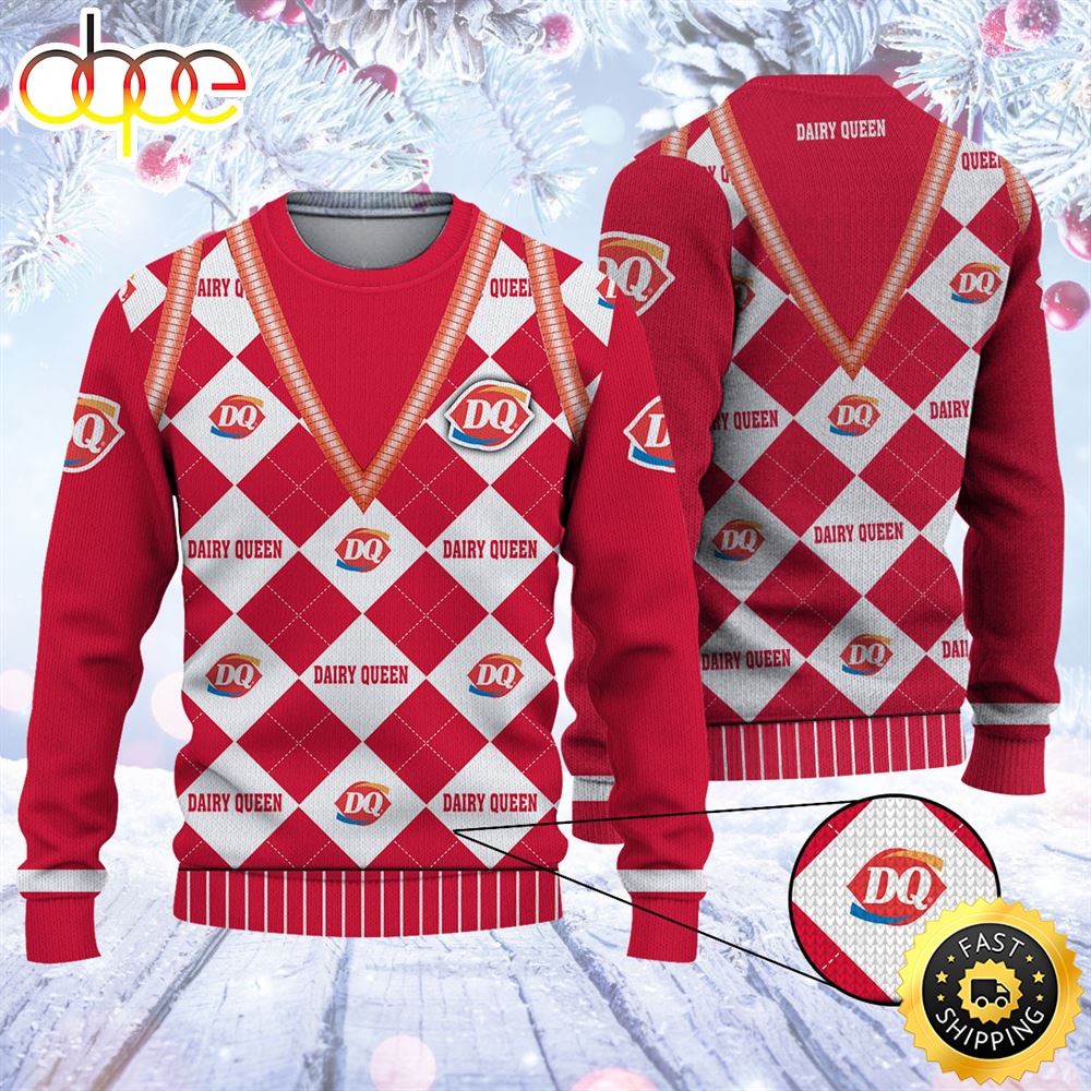 Merry Christmas 2023 Ugly Sweater Dairy Queen