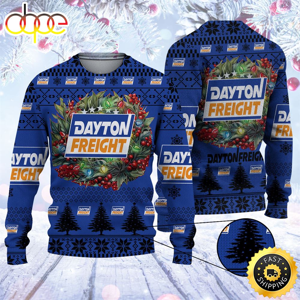 Merry Christmas 2023 Ugly Sweater Dayton Freight Lines