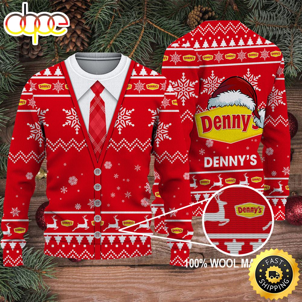 Merry Christmas 2023 Ugly Sweater Denny's Xths2186