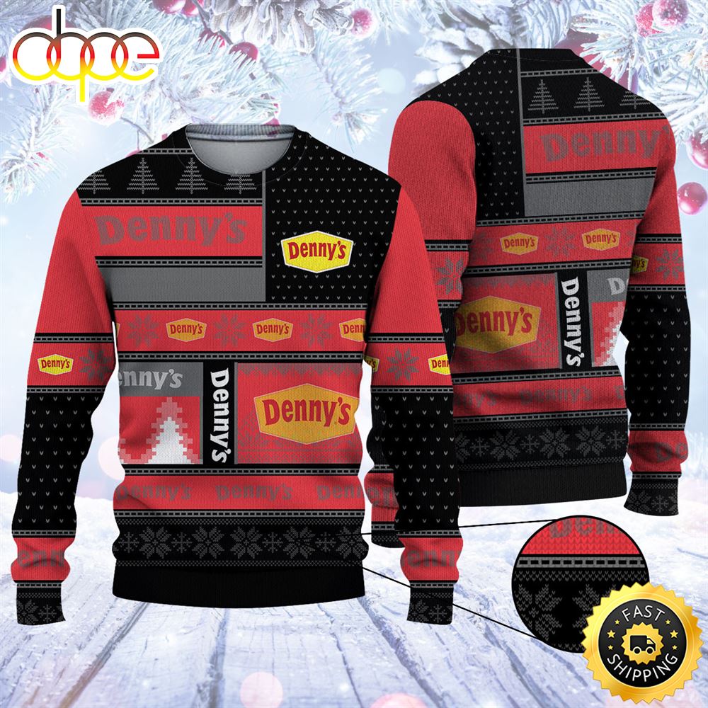 Merry Christmas 2023 Ugly Sweater Denny's Xtkh7449