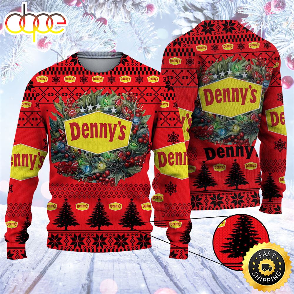 Merry Christmas 2023 Ugly Sweater Denny's
