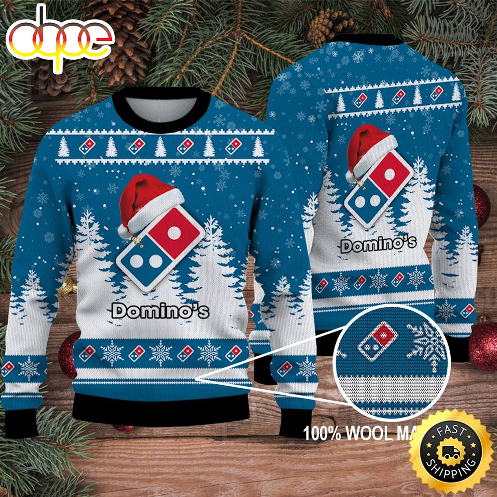 Merry Christmas 2023 Ugly Sweater Domino's Pizza