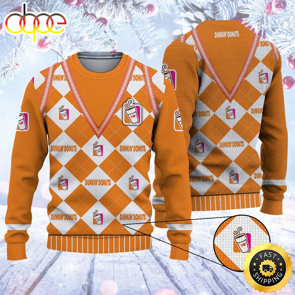 Merry Christmas 2023 Ugly Sweater Dunkin’ Donuts