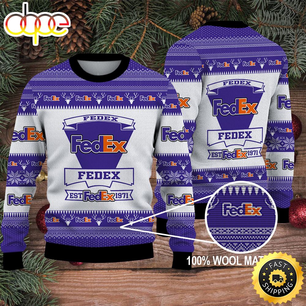 Merry Christmas 2023 Ugly Sweater Fedex