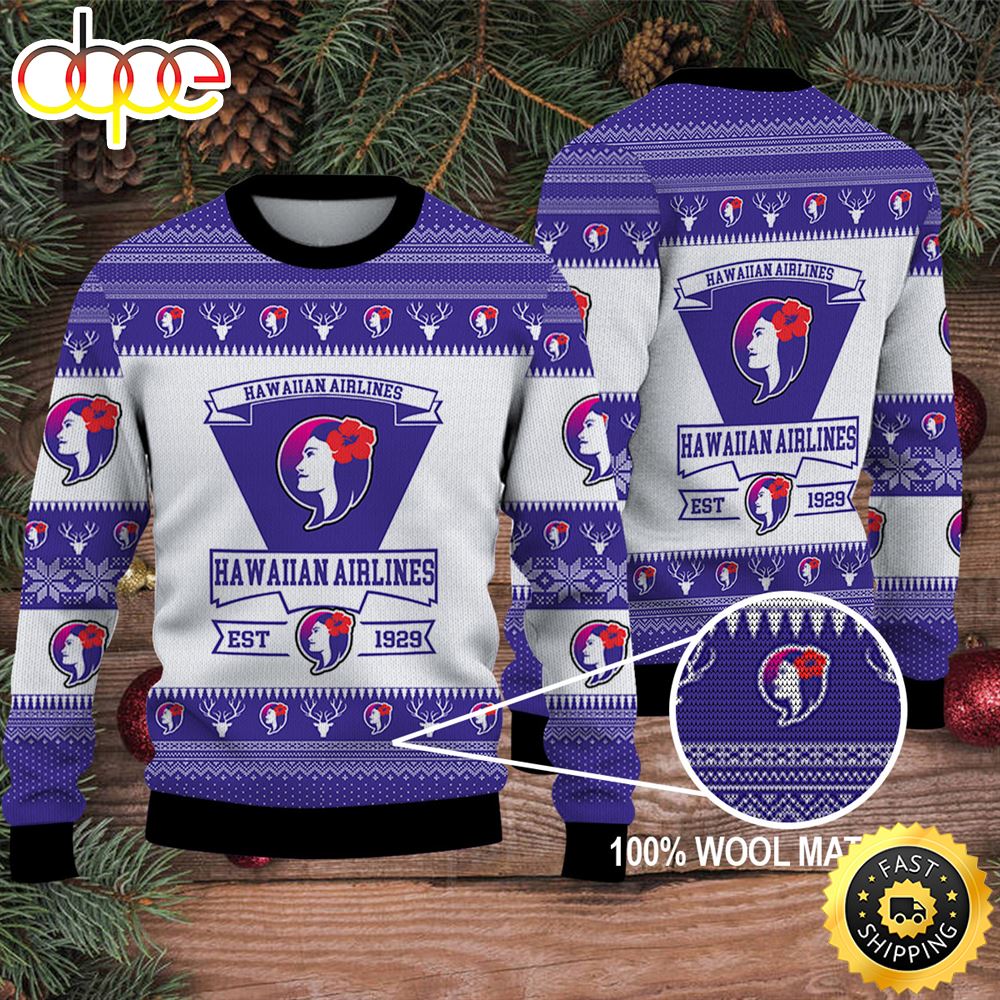 Merry Christmas 2023 Ugly Sweater Hawaiian Airlines