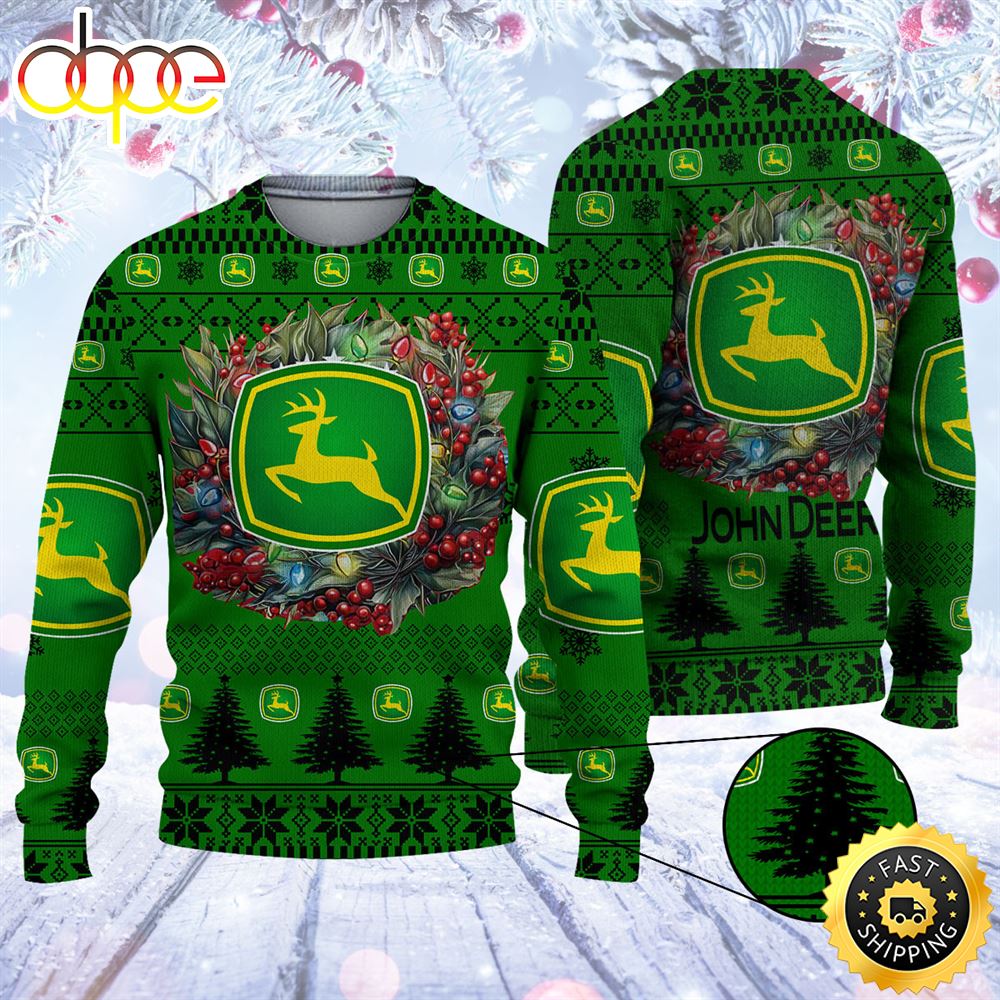 Merry Christmas 2023 Ugly Sweater John Deere Xtkh7431