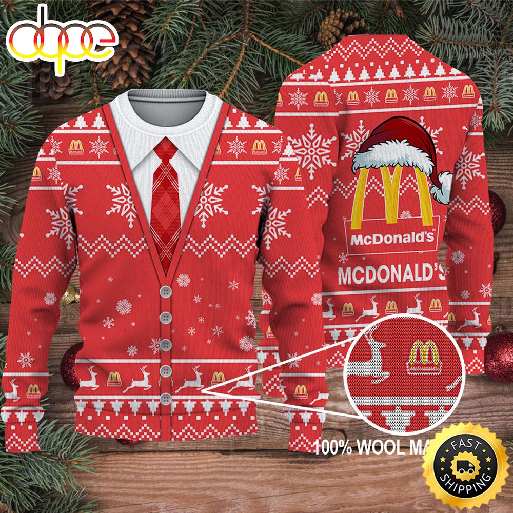 Merry Christmas 2023 Ugly Sweater Mcdonald's