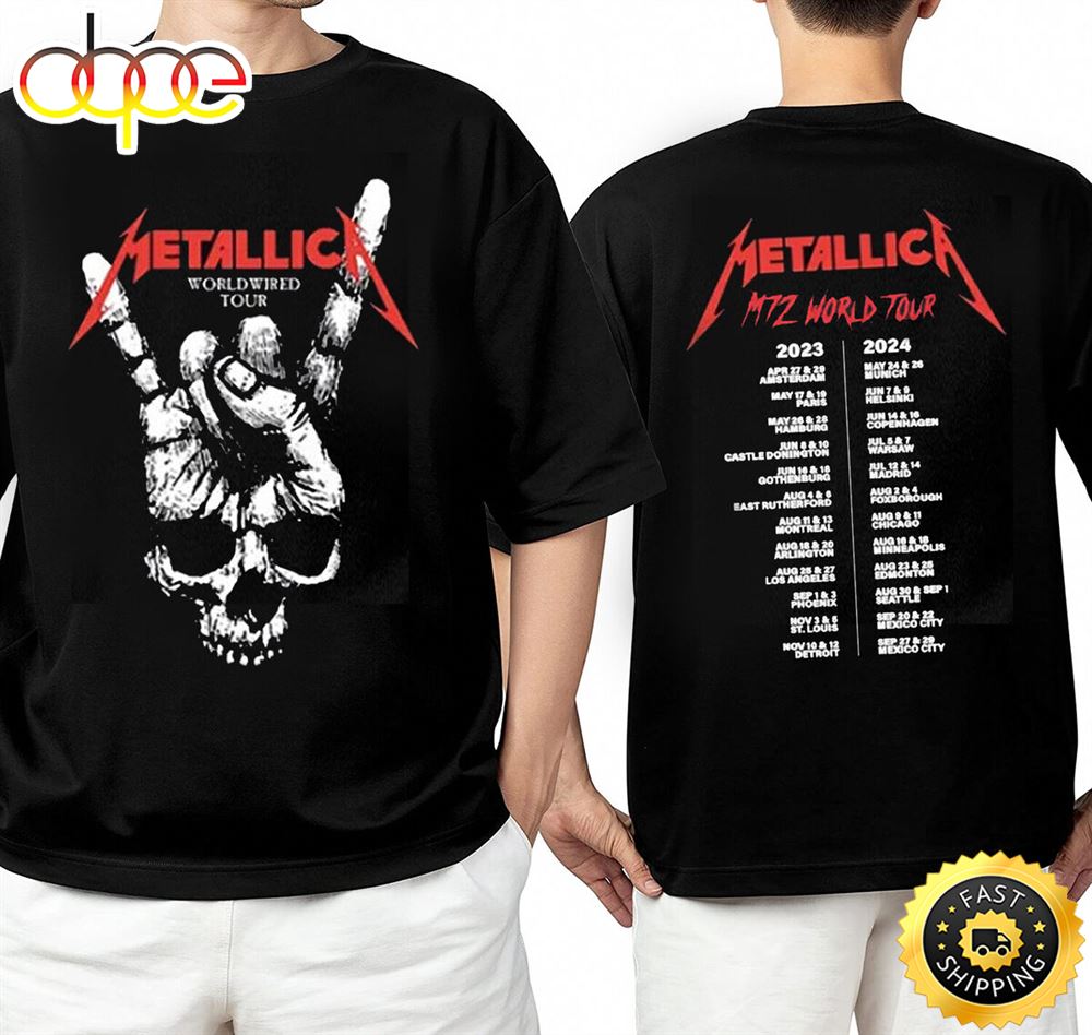 Metallica Metal Band Worldwired Tour & M72 World Tour 2023–2024 T Shirt