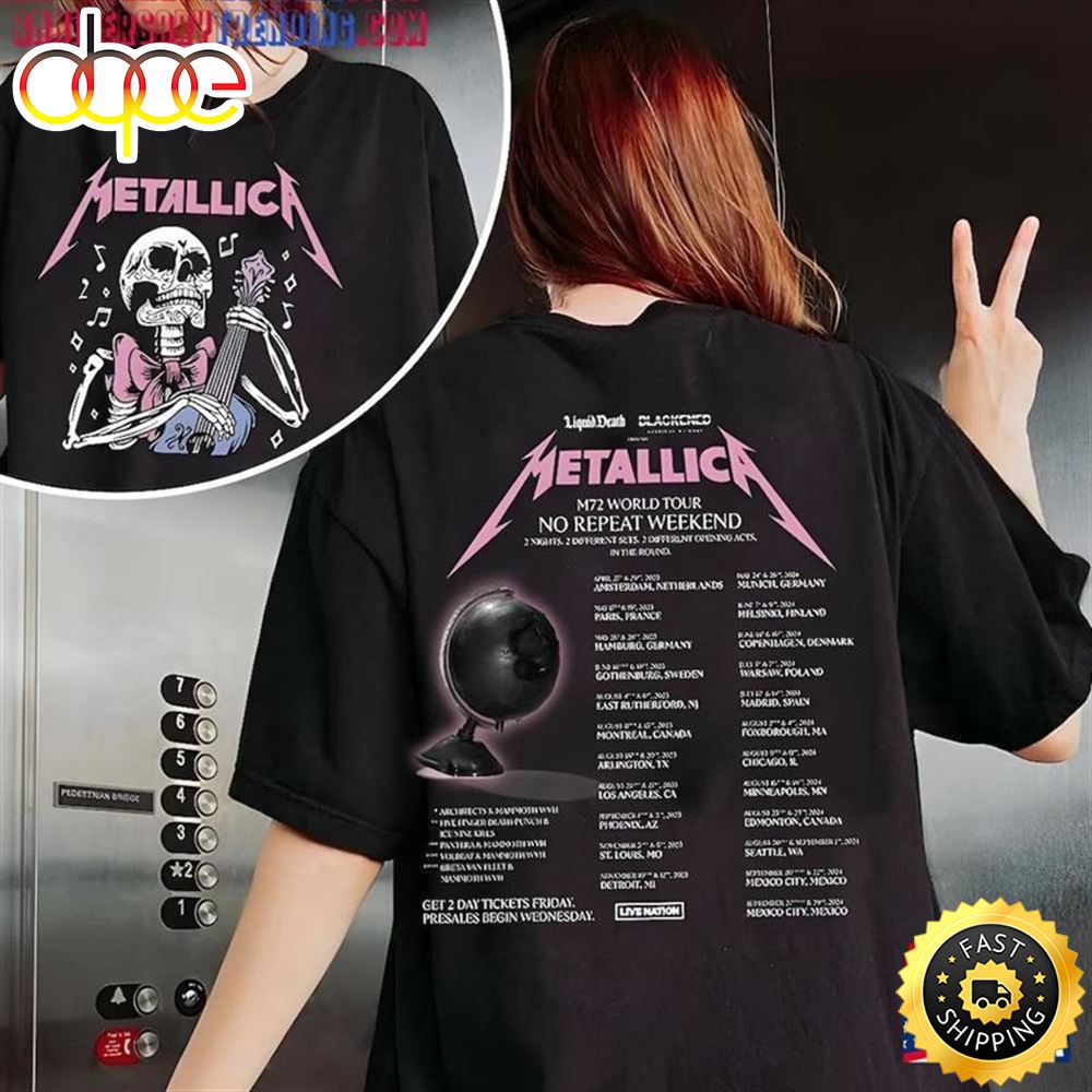 Metallica Shirt Band Metal Tour 2023 2024 Music Rock Festival Tee T Shir