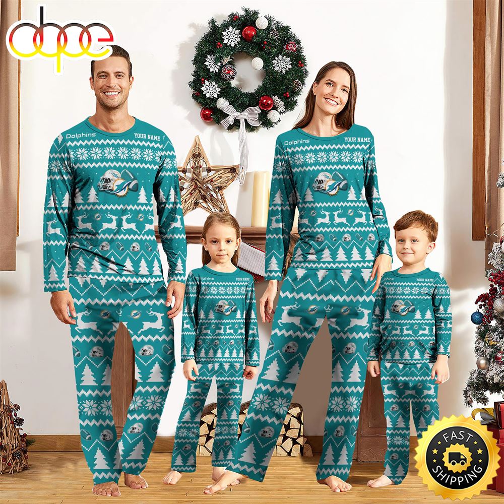 Miami Dolphins Christmas NFL Custom Family Pajamas Musicdope80s