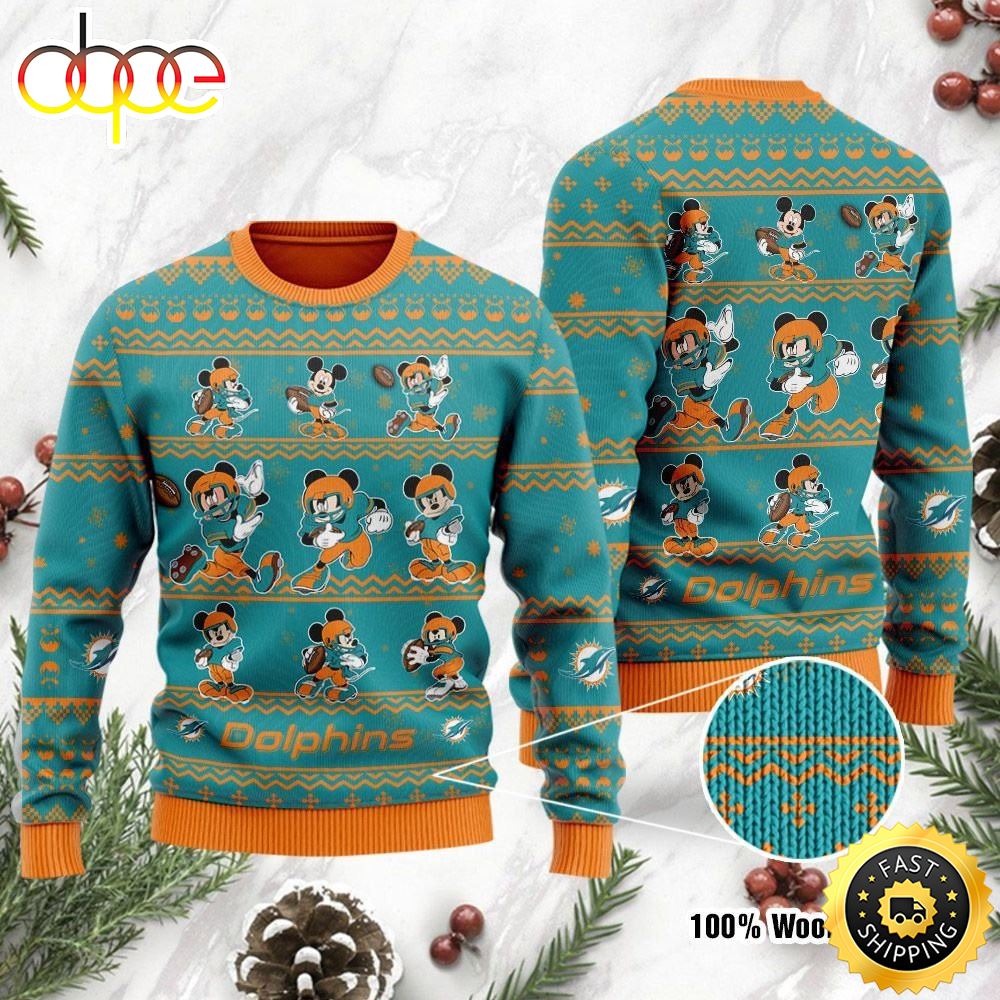 Miami Dolphins Mickey Mouse Holiday Party Ugly Christmas Sweater Perfect Holiday Gift Dtarff.jpg
