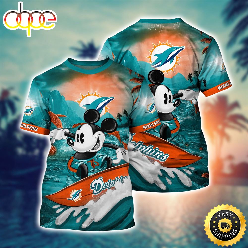 Miami Dolphins NFL Mickey Hawaiian Shirt Short T Shirt T Shirt
